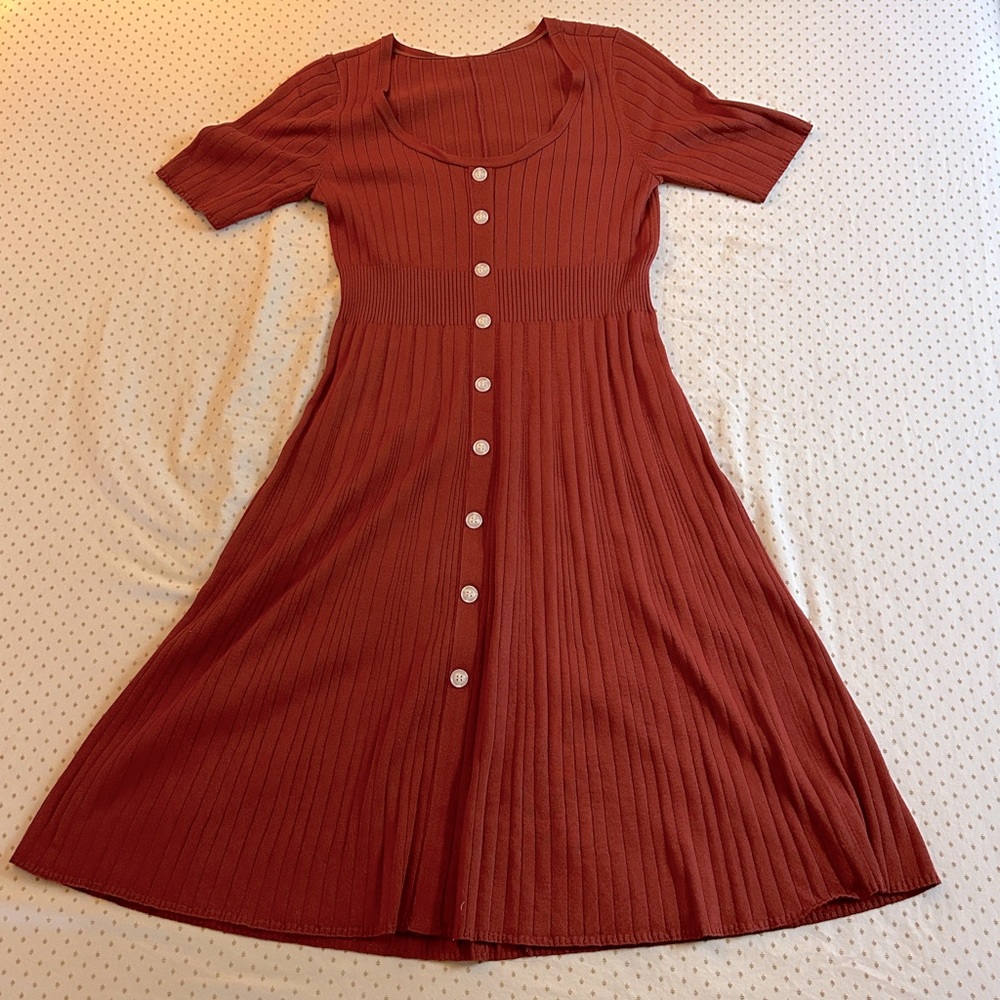 Vintage Y2K 90s Rust Knit Dress